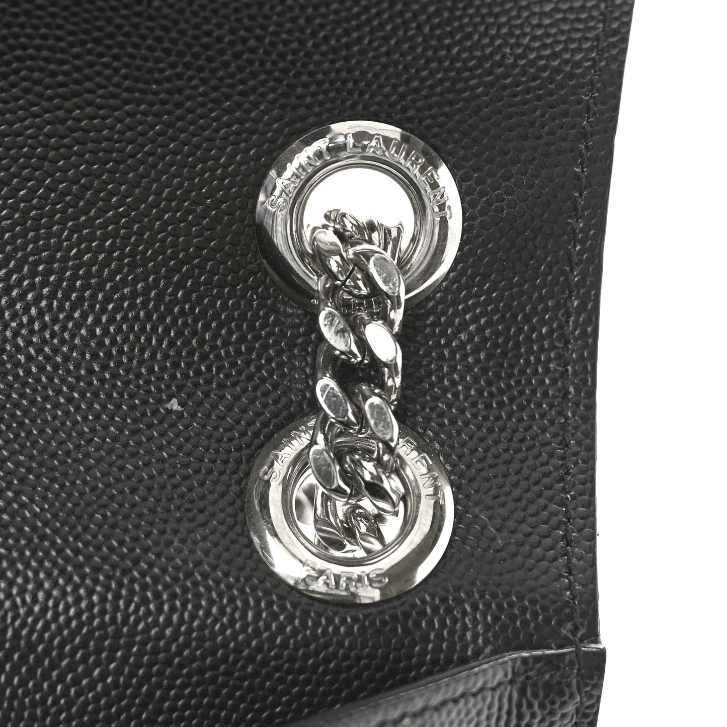 Grain De Poudre Textured Mixed Matelasse Large Triquilt Monogram Satchel Black