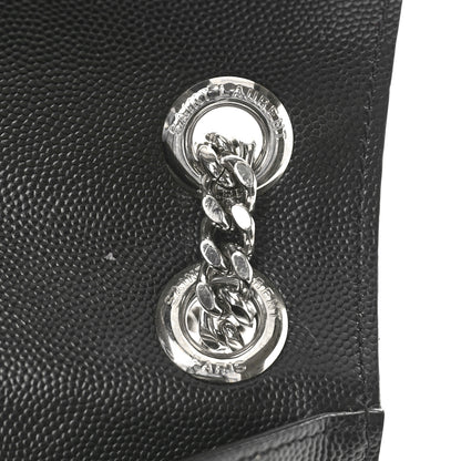 Saint Laurent Grain De Poudre Textured Mixed Matelasse Large Triquilt Monogram Satchel Black 11 of 12