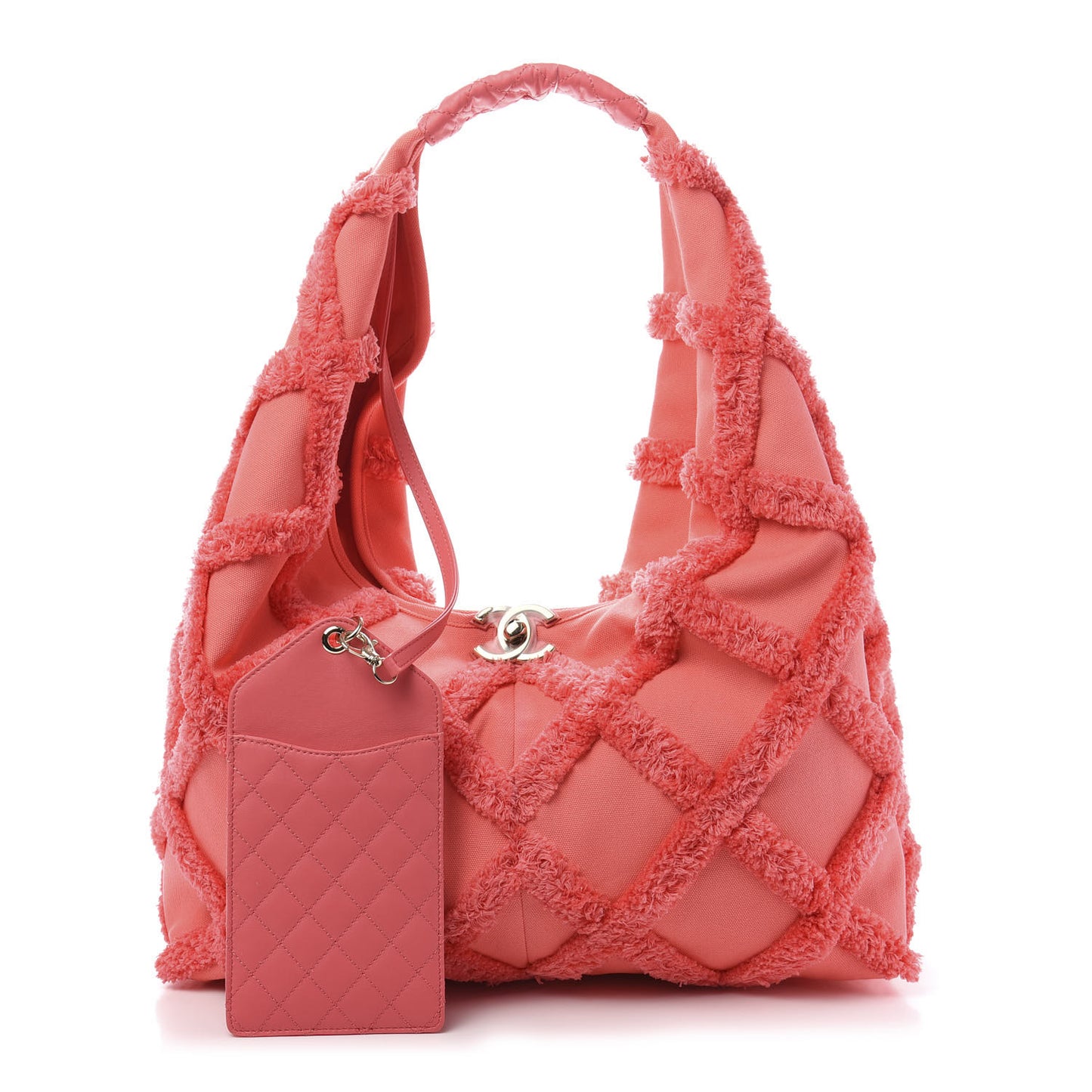 Cotton Canvas Large CC Embrace Hobo Coral