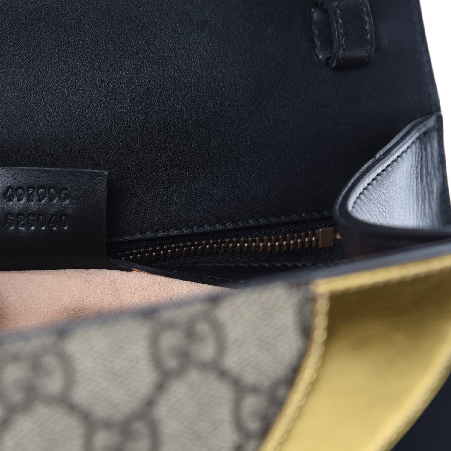 Gucci GG Supreme Monogram Small Osiride Top Handle Bag Black Gold 10 of 11