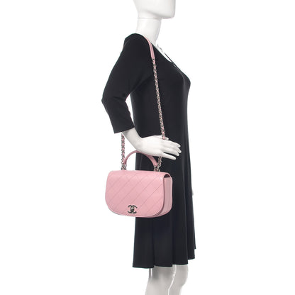 Chanel Calfskin Stitched Ring My Bag Flap Crossbody Pink 2 of 10
