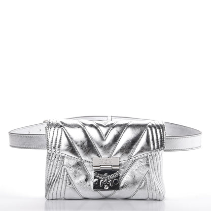 MCM Metallic Calfskin Small Patricia Belt Bag Berlin Silver 2 of 11
