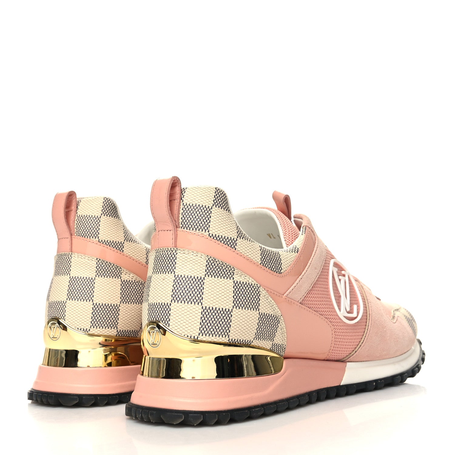 Louis Vuitton Suede Damier Azur Run Away Sneakers 40 Pink 4 of 7