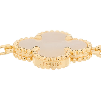 Van Cleef & Arpels 18K Yellow Gold Mother of Pearl 5 Motifs Vintage Alhambra Bracelet 4 of 4