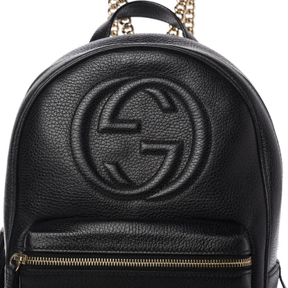 Gucci Pebbled Calfskin Soho Chain Backpack Black 10 of 10