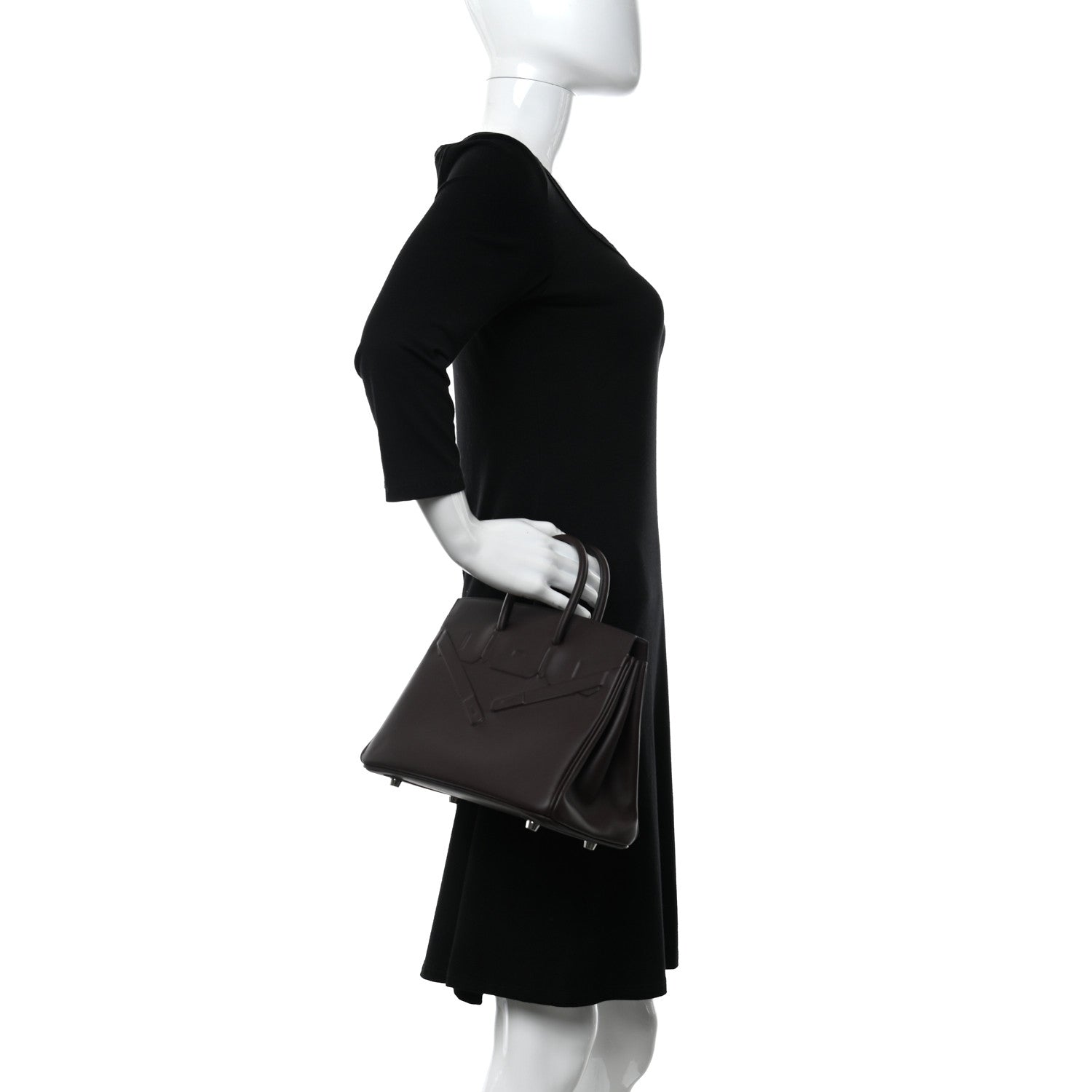 Hermes Swift Birkin Shadow 25 Rouge Sellier 2 of 11