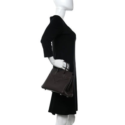 Hermes Swift Birkin Shadow 25 Rouge Sellier 2 of 11