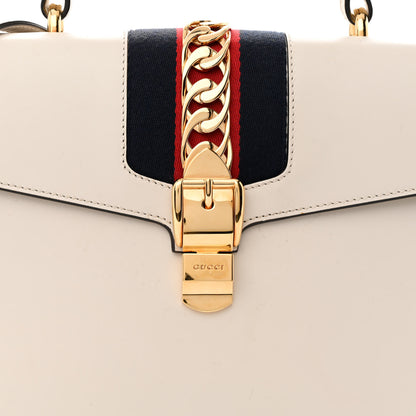 Gucci Calfskin Web Medium Sylvie Top Handle Bag White 8 of 16