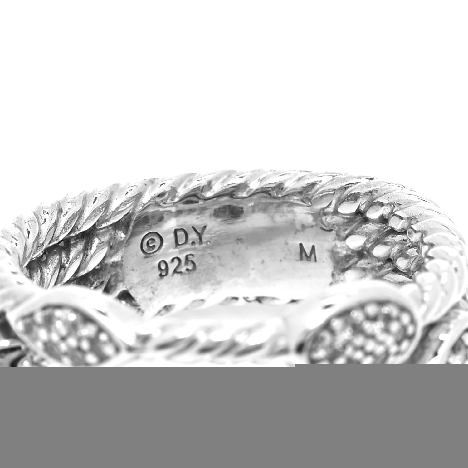 David Yurman Sterling Silver Diamond Confetti 4 Row Ring 52 6 4 of 5