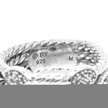 David Yurman Sterling Silver Diamond Confetti 4 Row Ring 52 6 4 of 5