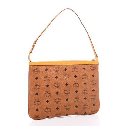 MCM Visetos Liz Shopper Tote Pouch Cognac Yellow 3 of 9