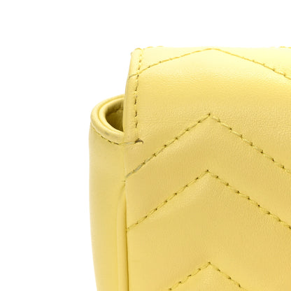Gucci Calfskin Matelasse Super Mini GG Marmont Shoulder Bag Banana 17 of 18