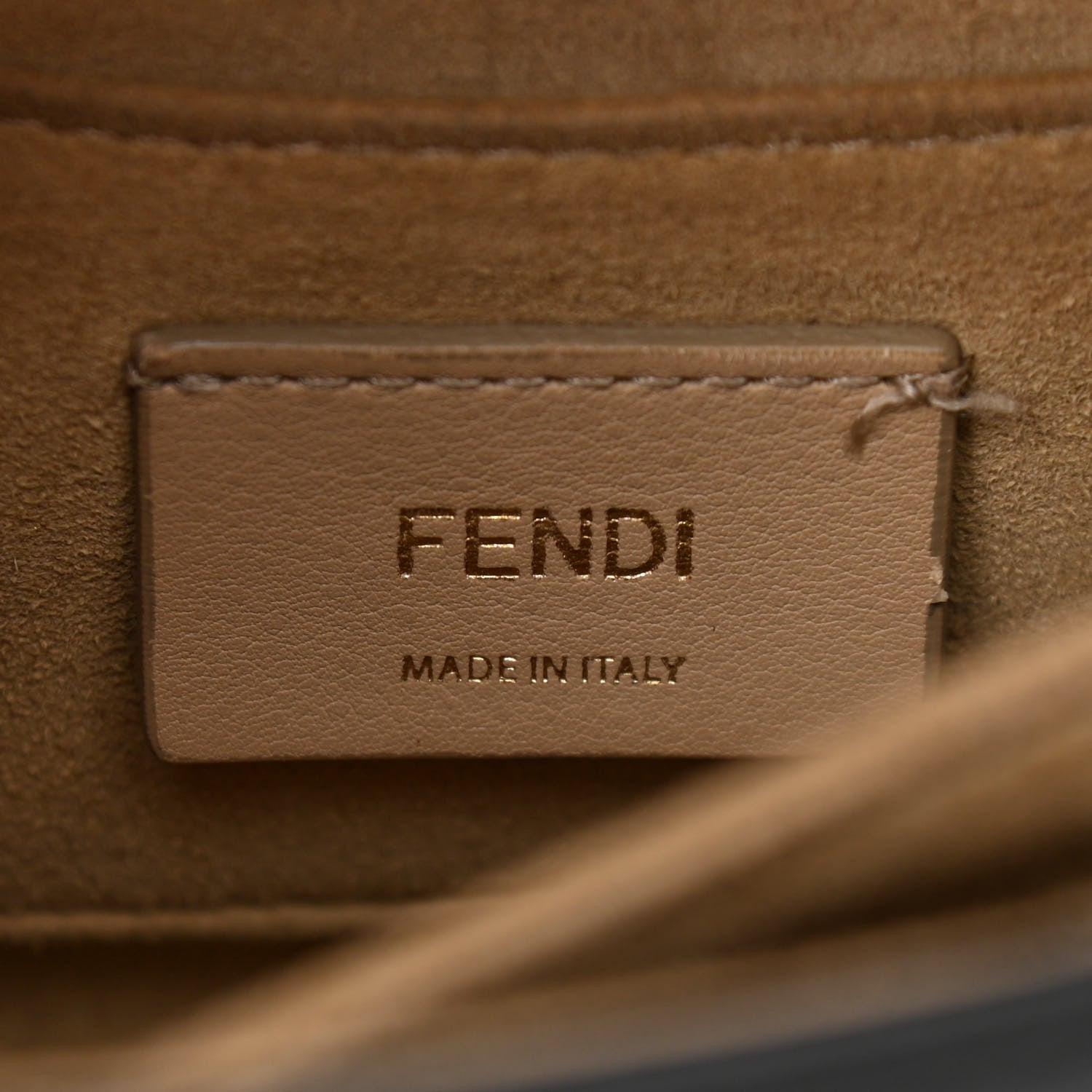 Fendi Vitello Liberty Bi-Color FF 1974 Embossed Small Kan I Shoulder Bag Black Maya 5 of 13