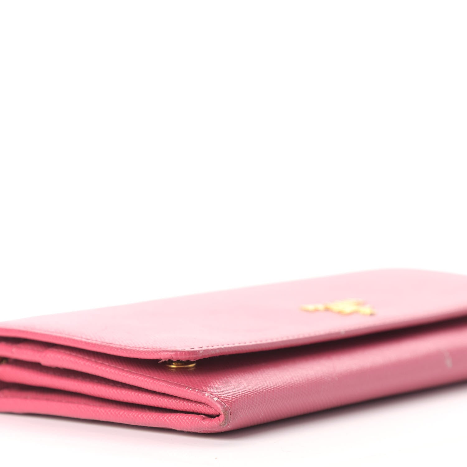 Prada Saffiano Metal Oro Chain Wallet Ibisco 5 of 20