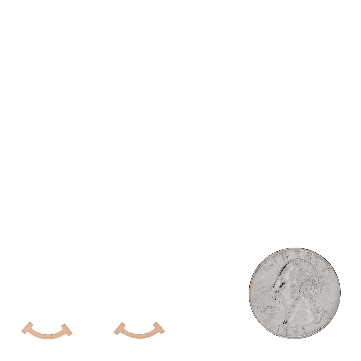18K Rose Gold T Smile Stud Earrings