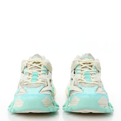 Balenciaga Rubber Mesh Tri-Color Womens Track.2 Open Sneakers 37 Mint Light Beige Grey 2 of 9