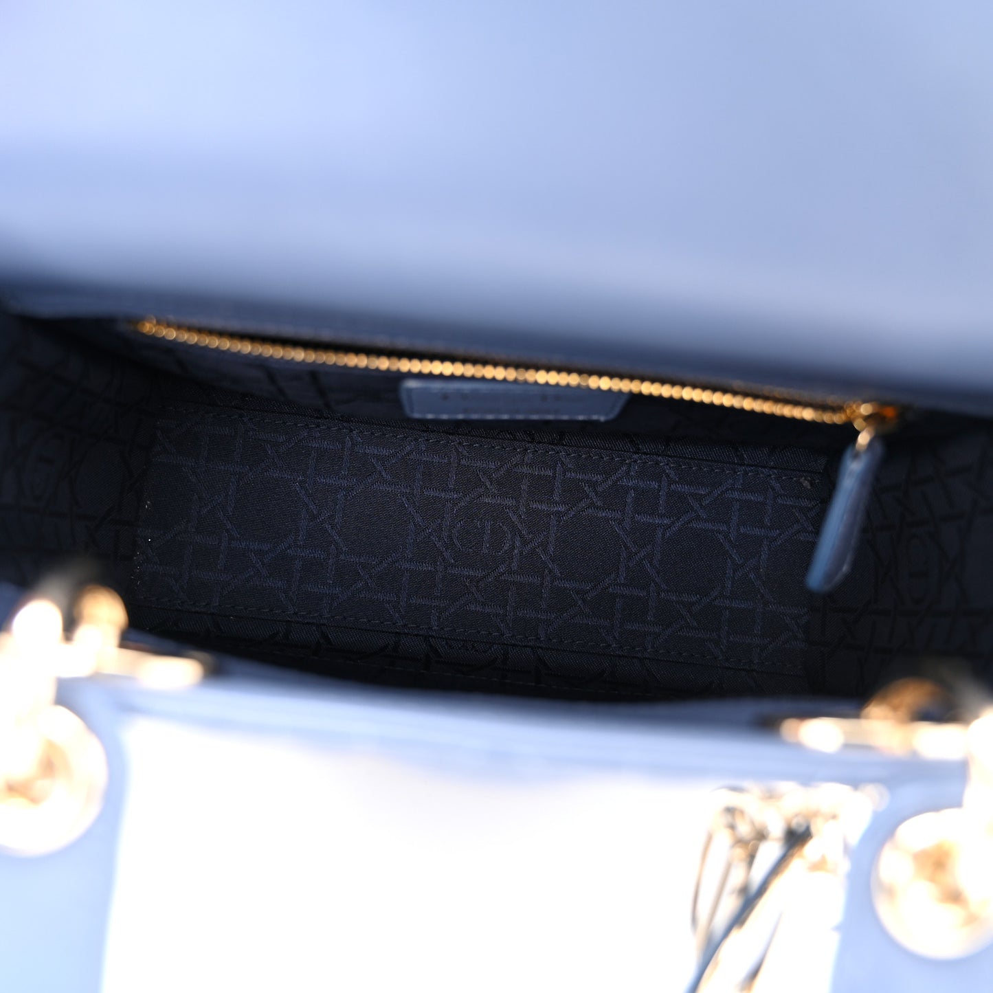 Lambskin Cannage Small My ABCDior Lady Dior Denim Blue