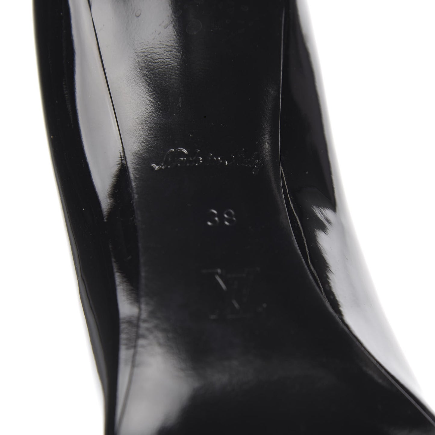 Patent Monogram Call Back Pumps 38 Black