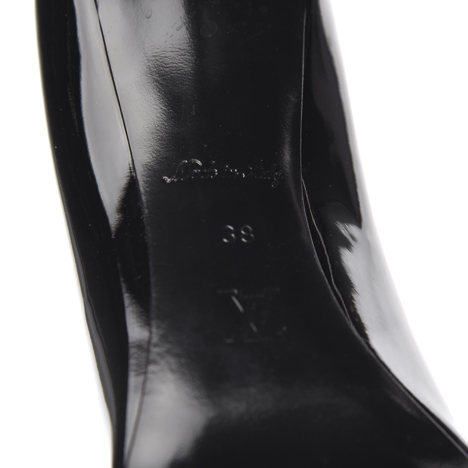 Louis Vuitton Patent Monogram Call Back Pumps 38 Black 7 of 9