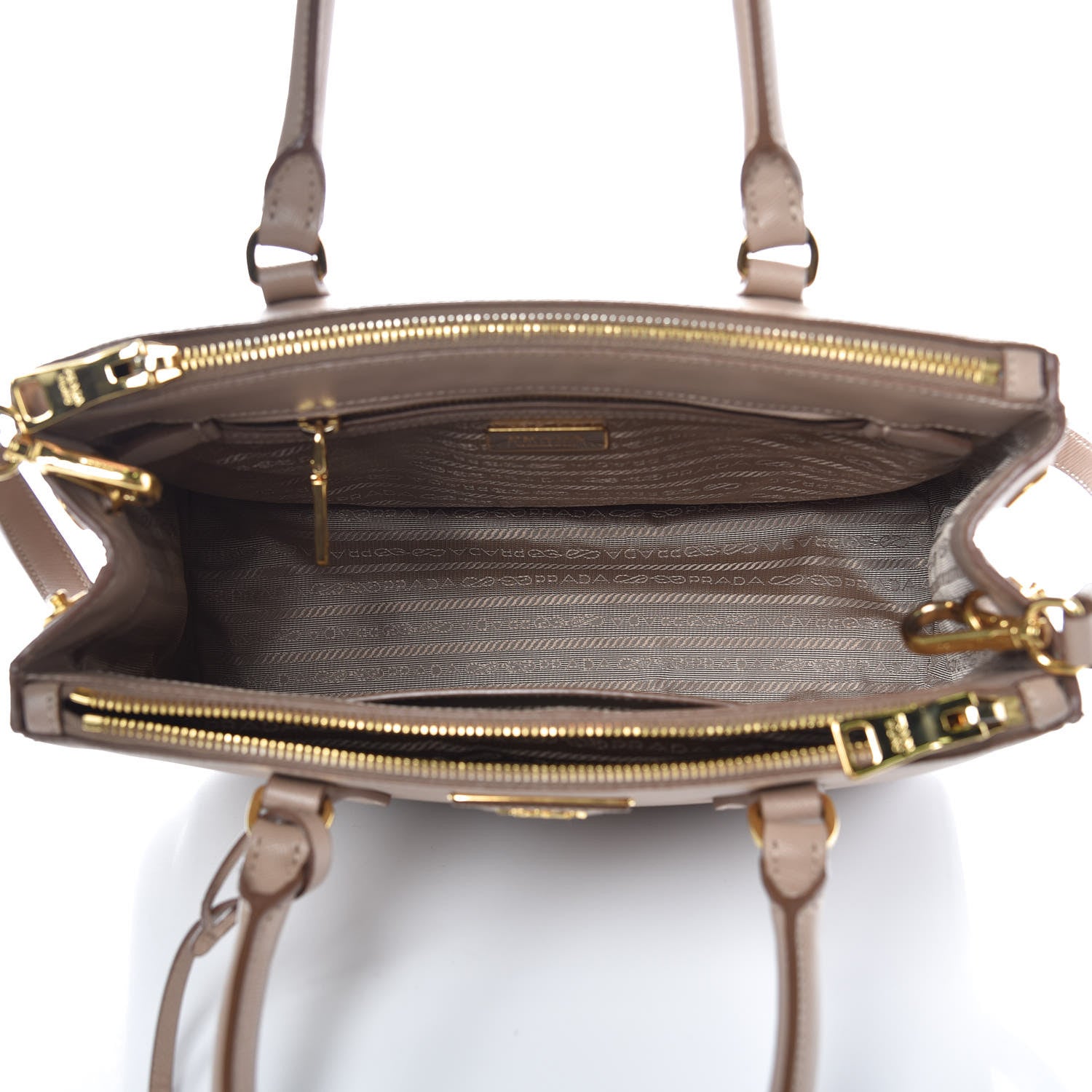 Prada Saffiano Small Galleria Double Zip Tote Cammeo 5 of 13