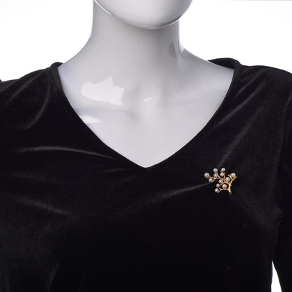 Mikimoto 18K Yellow Gold Akoya Pearl 3.5-4.5mm Branch Brooch 2 of 4