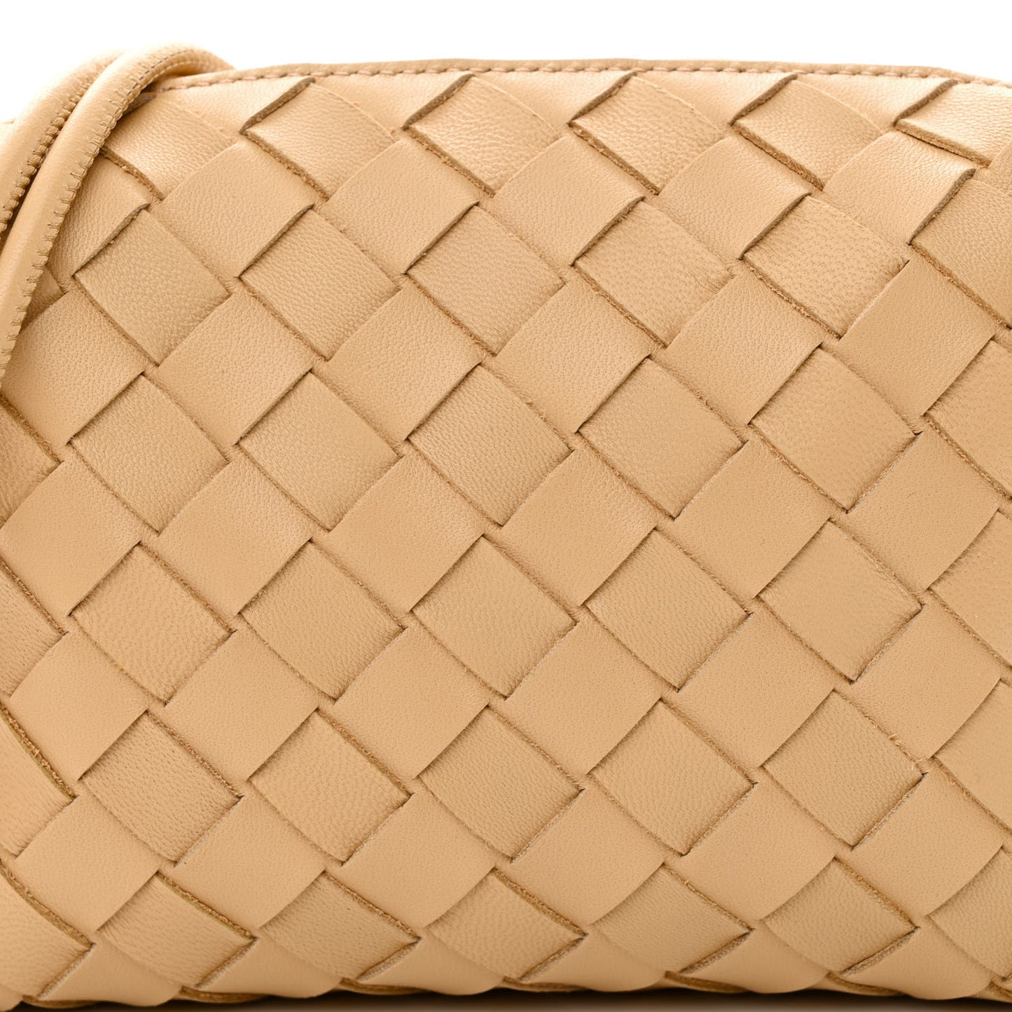 Nappa Intrecciato Mini Loop Camera Bag Almond