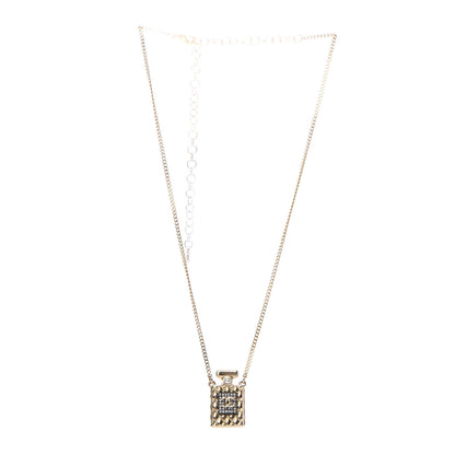 Chanel Crystal Pearl Perfume Bottle CC Necklace Gold 3 of 6