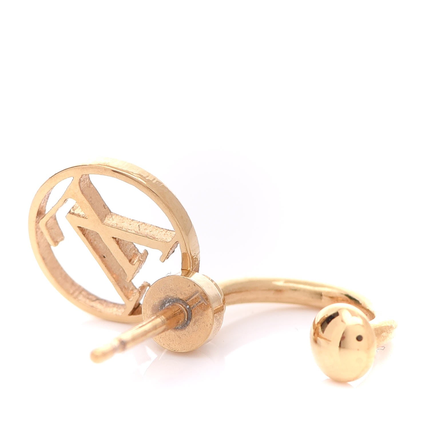Louis Vuitton Brass Blooming Earrings Gold 3 of 5
