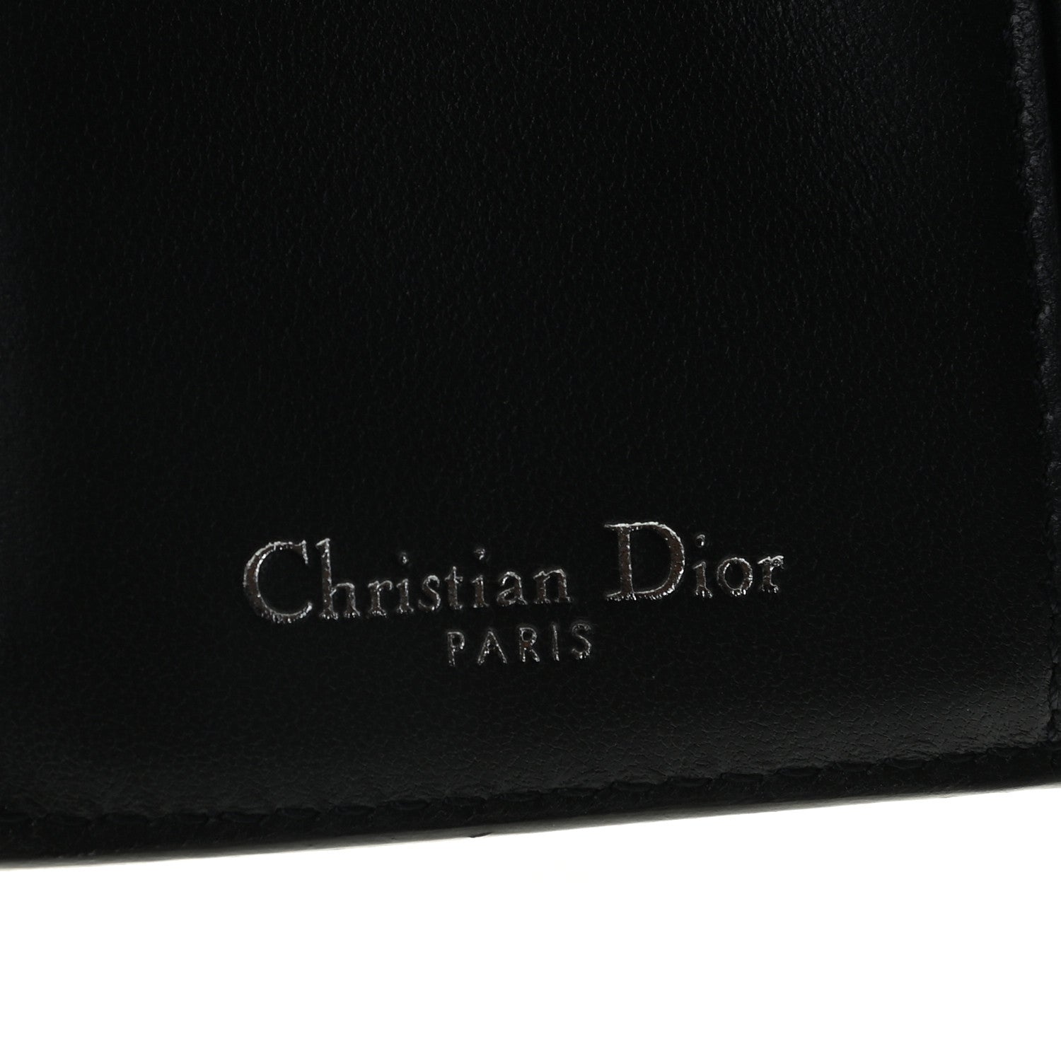 Christian Dior Metallic Patent Micro-Cannage 30 Montaigne Lotus Wallet Onyx Black 6 of 8