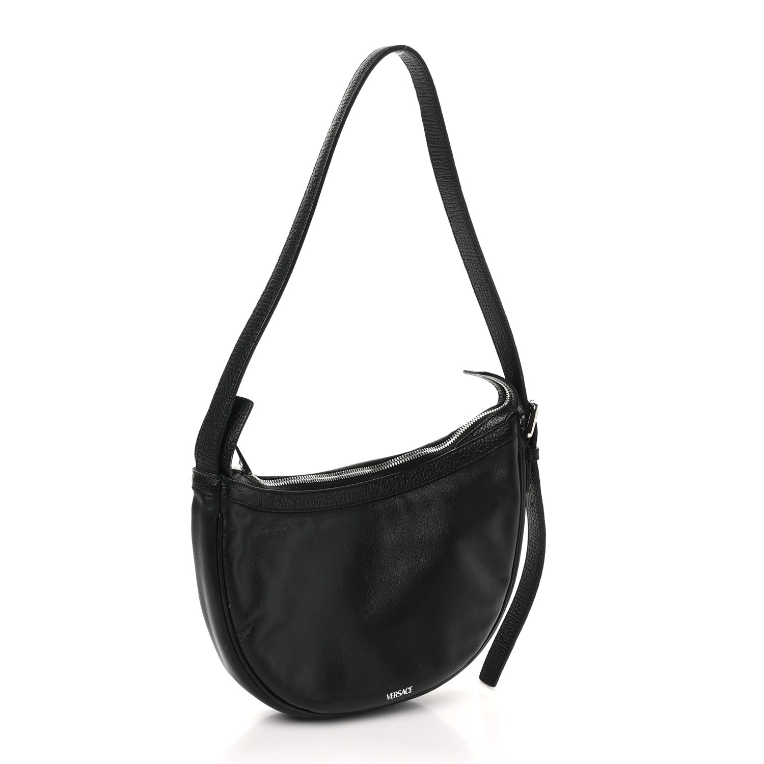 Versace Calfskin Small Repeat Zip Hobo Black 3 of 9