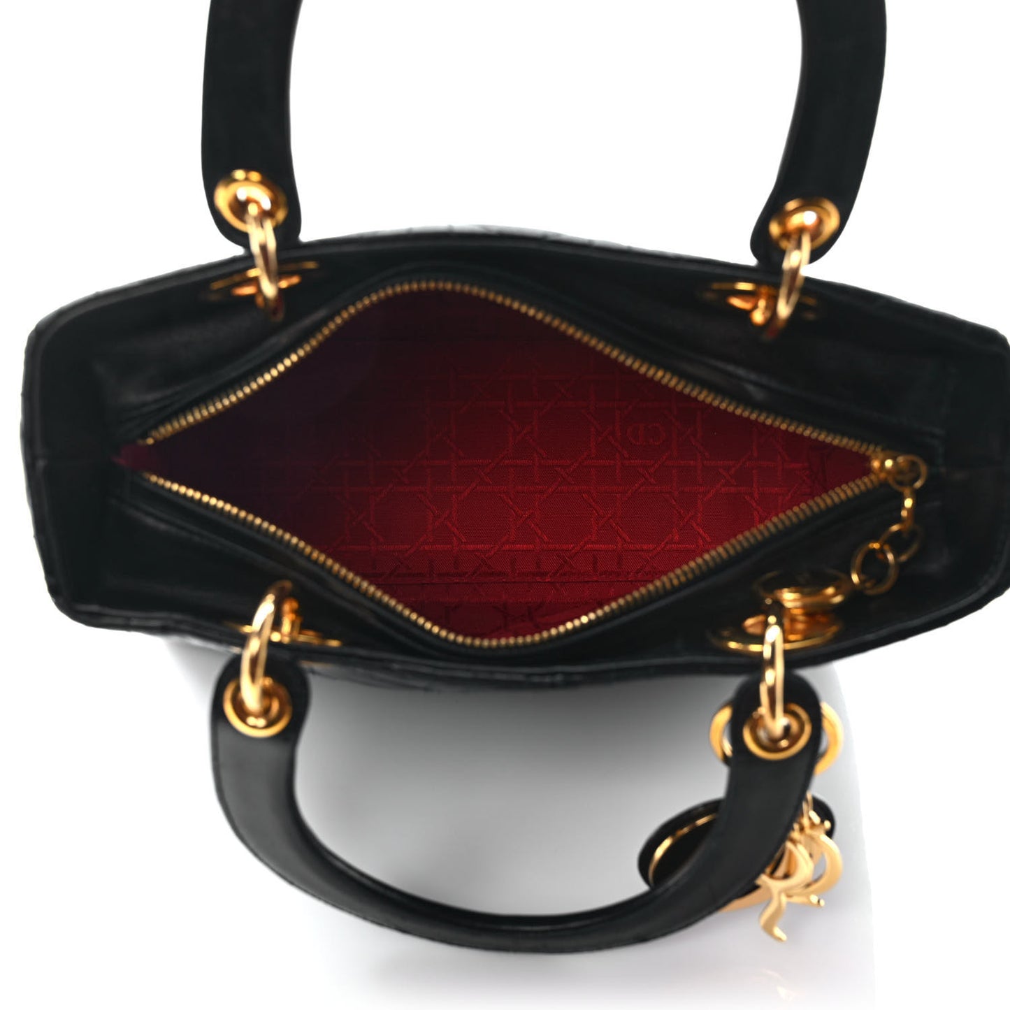 Lambskin Cannage Medium Lady Dior Black