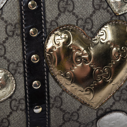 Gucci Monogram Guccissima Hearts Studded Medium Joy Boston Dark Brown 10 of 26