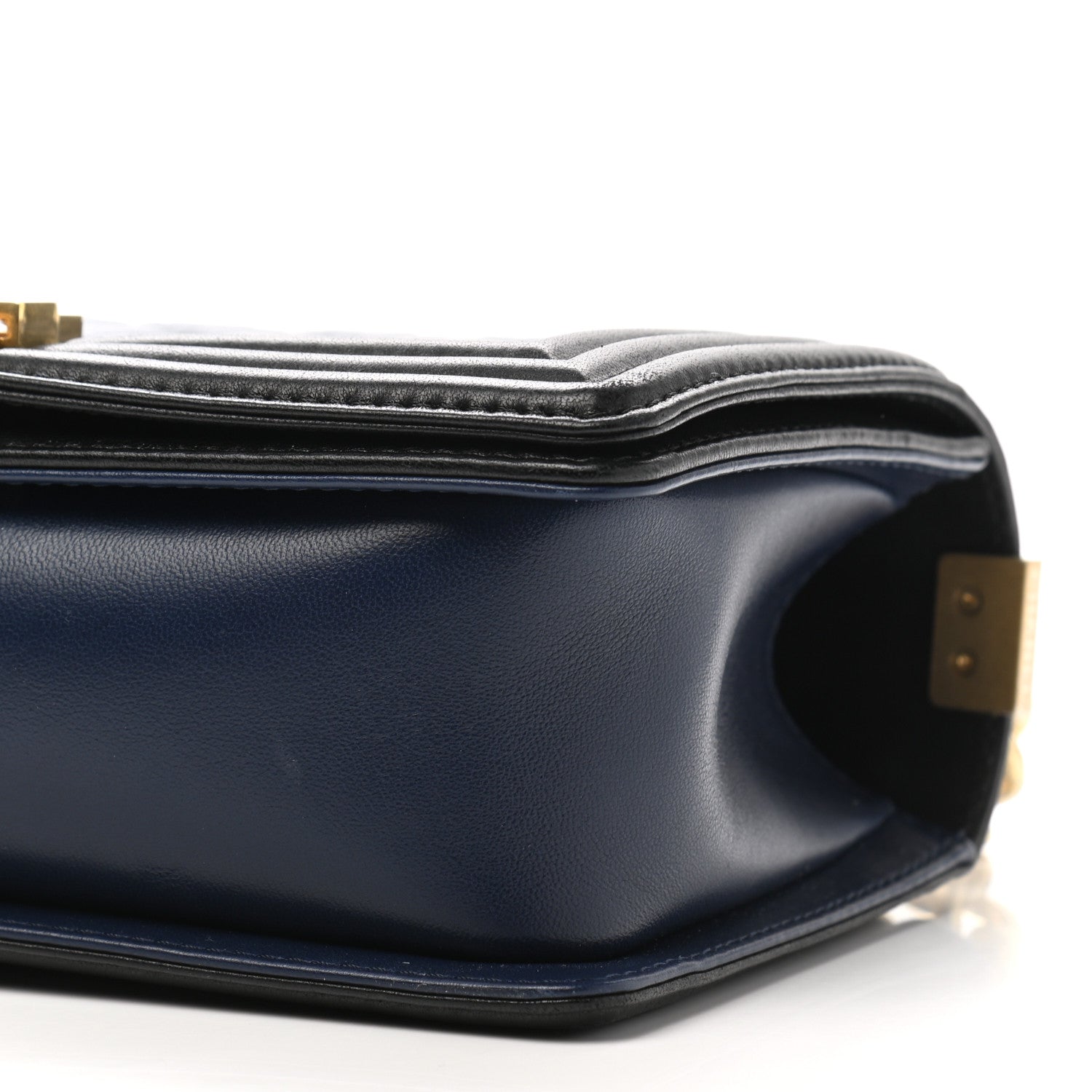 Chanel Lambskin Quilted Medium Boy Flap Black Blue 9 of 10