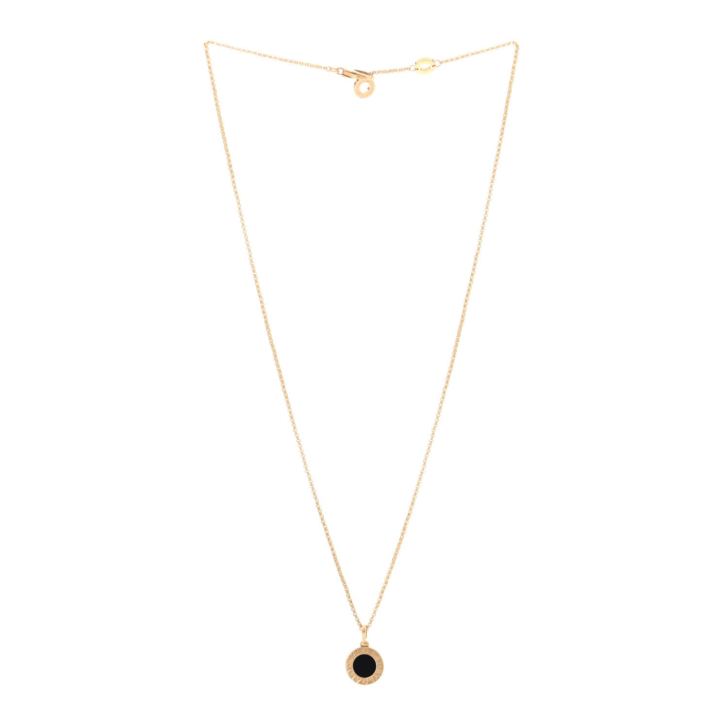 Bulgari 18K Yellow Gold Black Onyx BVLGARI BVLGARI Pendant Necklace 4 of 7