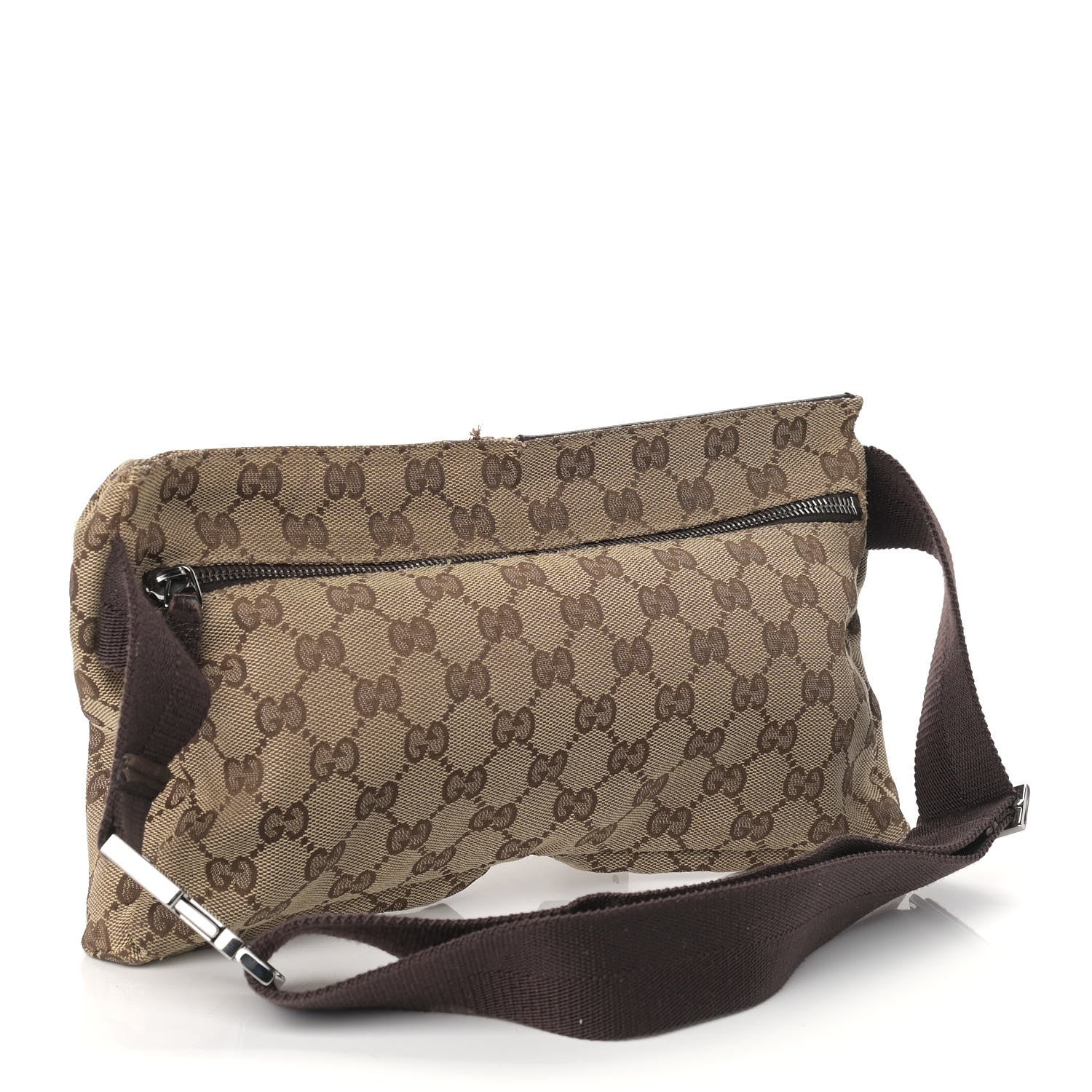 Gucci GG Monogram Double Pocket Belt Bag Dark Brown 3 of 11
