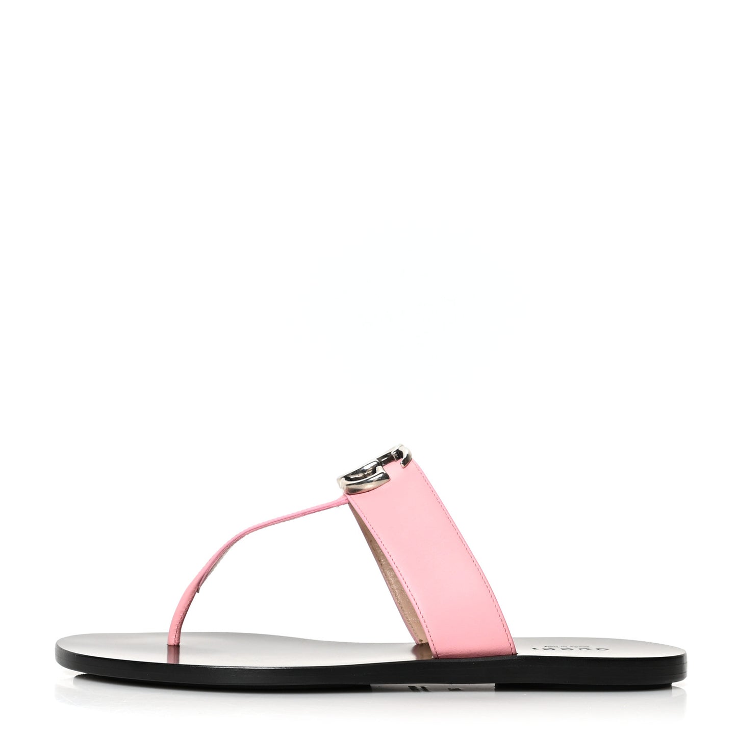 Calfskin GG Marmont Thong Sandals 37 Wild Rose