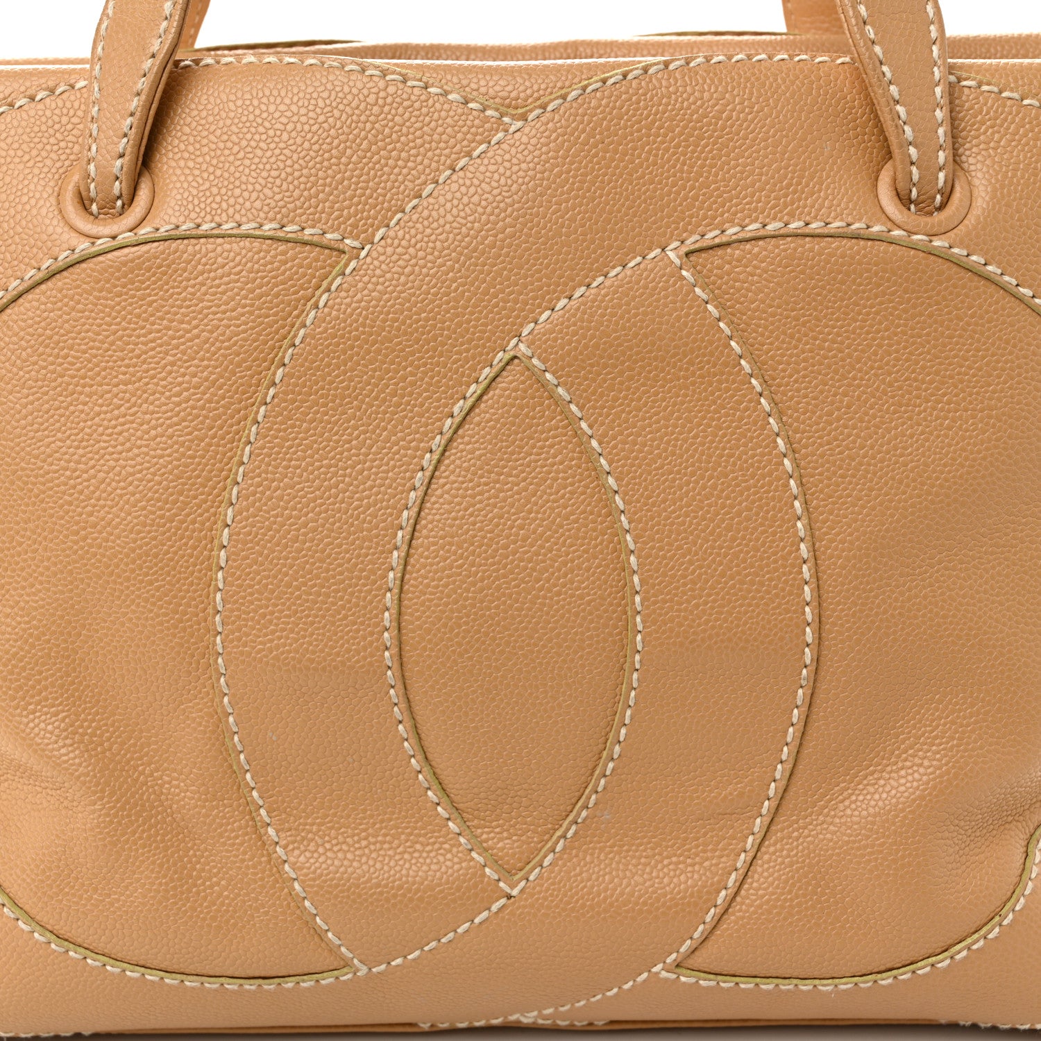 Chanel Caviar CC Stitched Medium Tote Beige 8 of 13