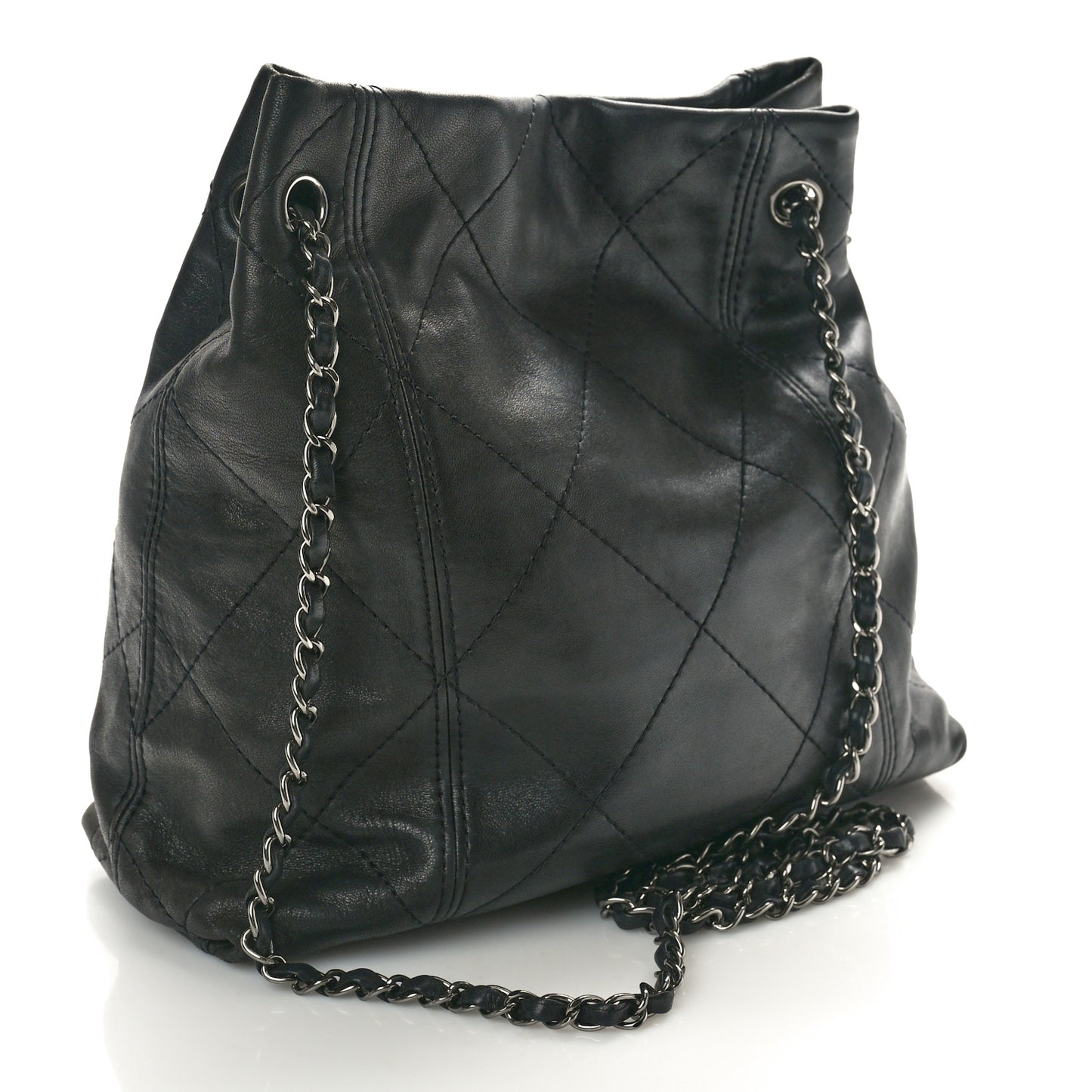 Lambskin Quilted Small Soft Touch Shoulder Bag Black