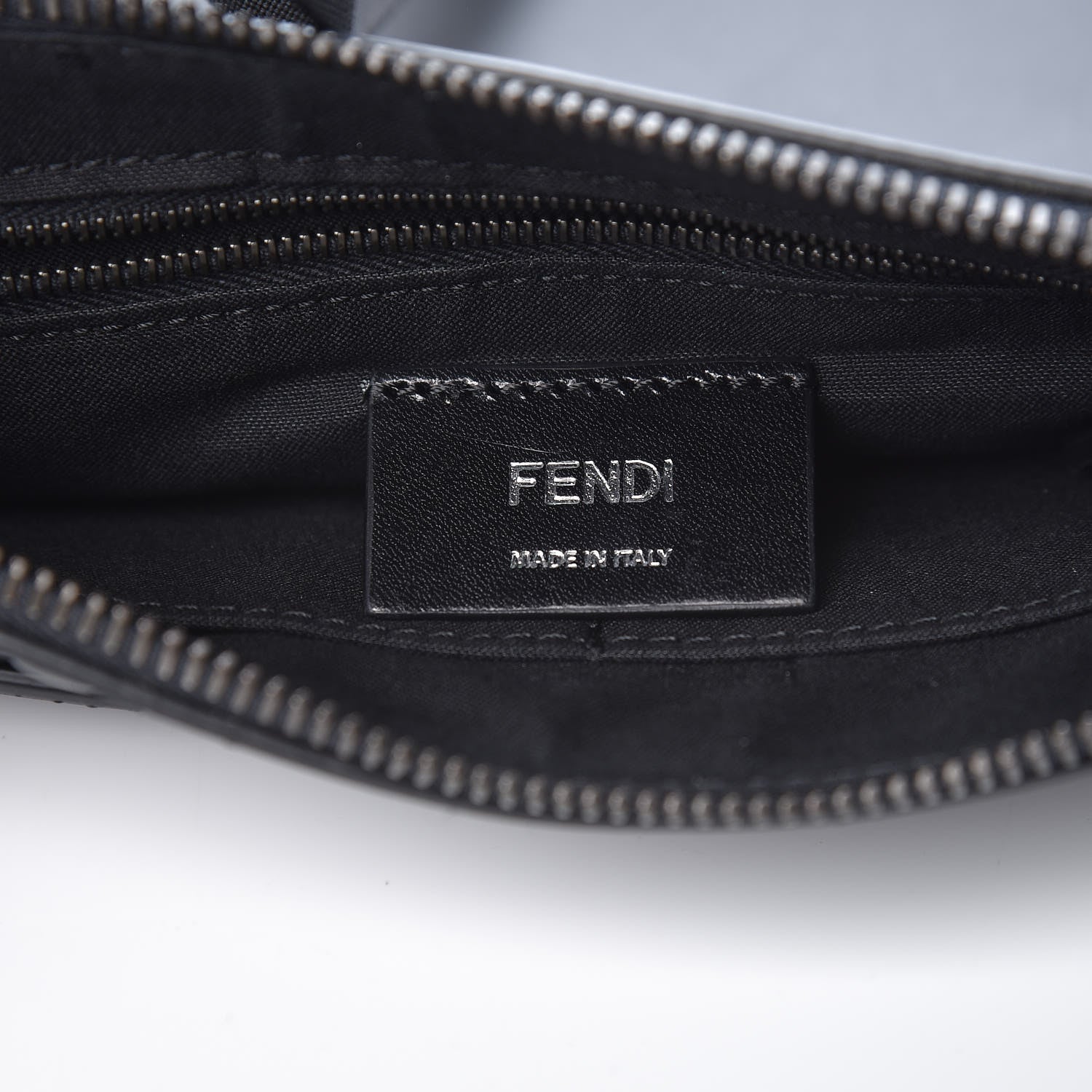 Fendi Vitello Century FF 1974 Embossed Messenger Black 6 of 7