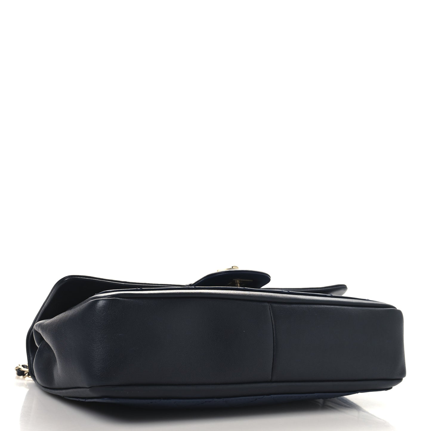 Calfskin Quilted Medium Graphic Flap Blue Black