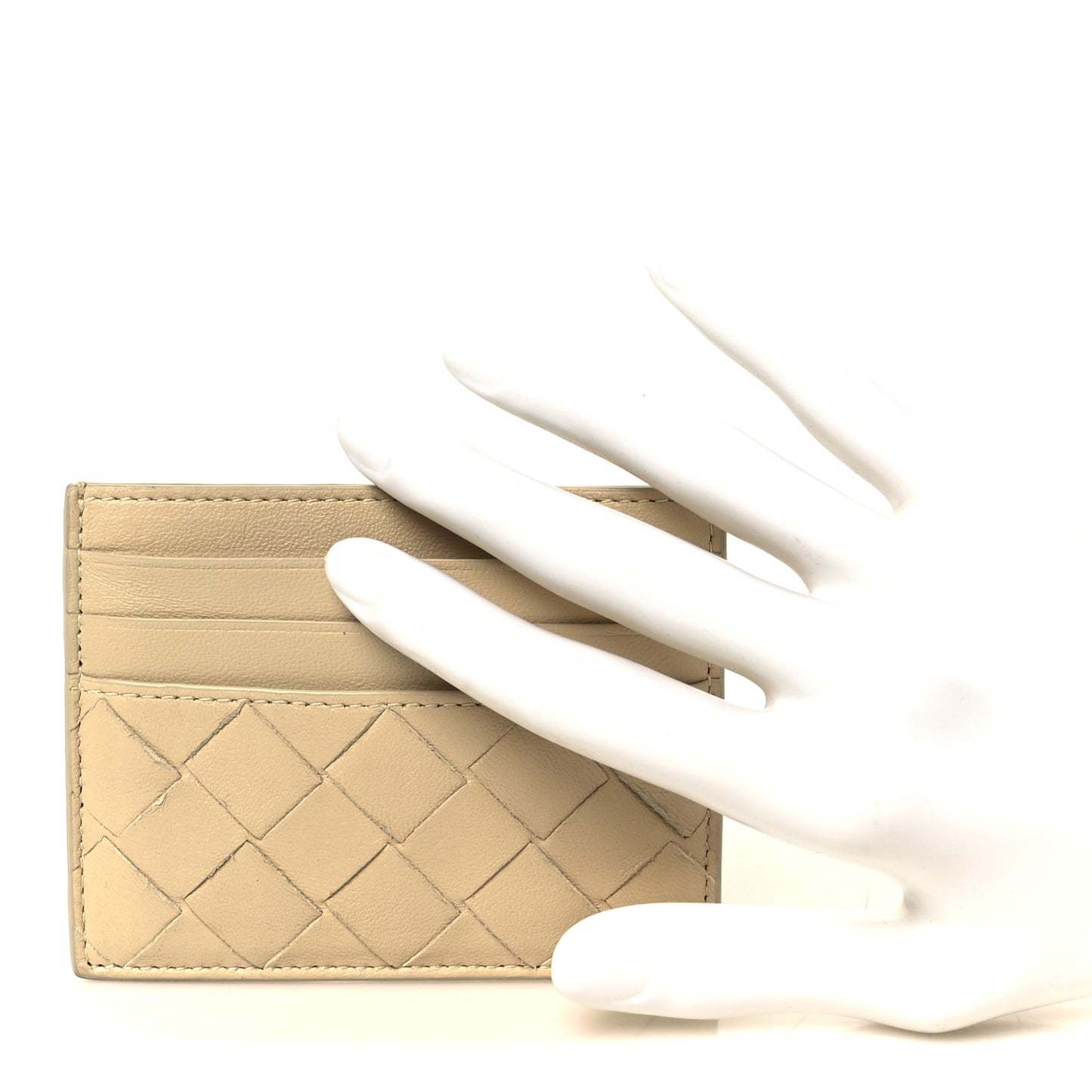 Nappa Intrecciato Card Holder Porridge