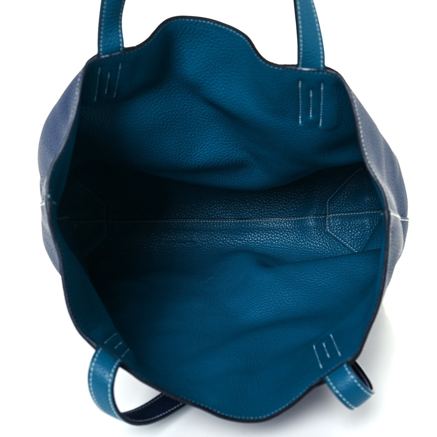 Taurillon Clemence Double Sens 36 Reversible Tote Bleu Sapphire Izmir