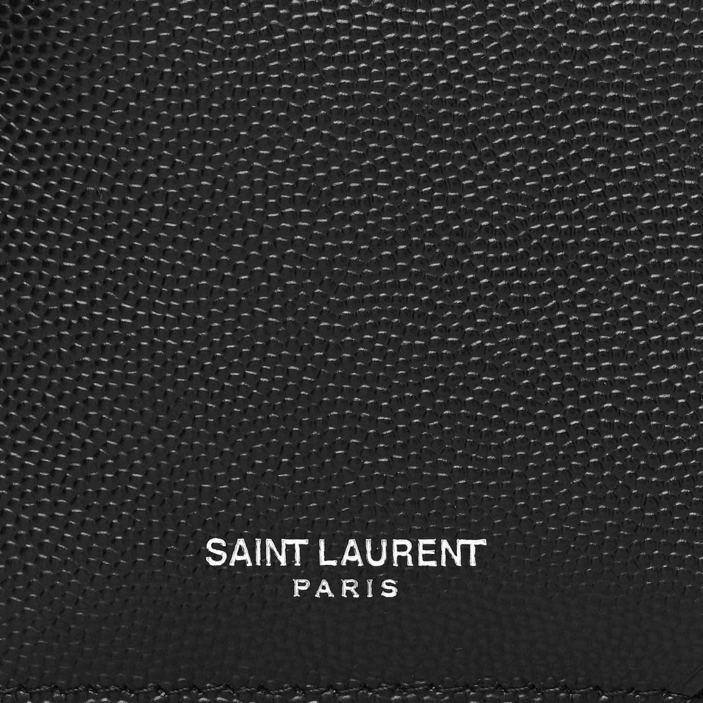Grained Calfskin 5 Fragments Zip Pouch Card Holder Black