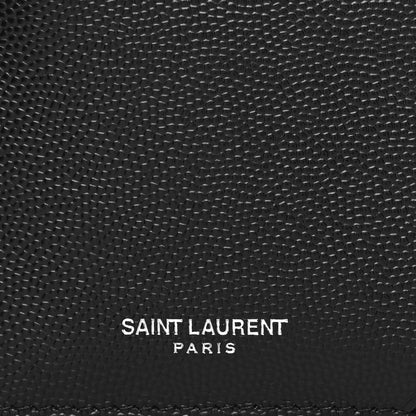 Saint Laurent Grained Calfskin 5 Fragments Zip Pouch Card Holder Black 8 of 11