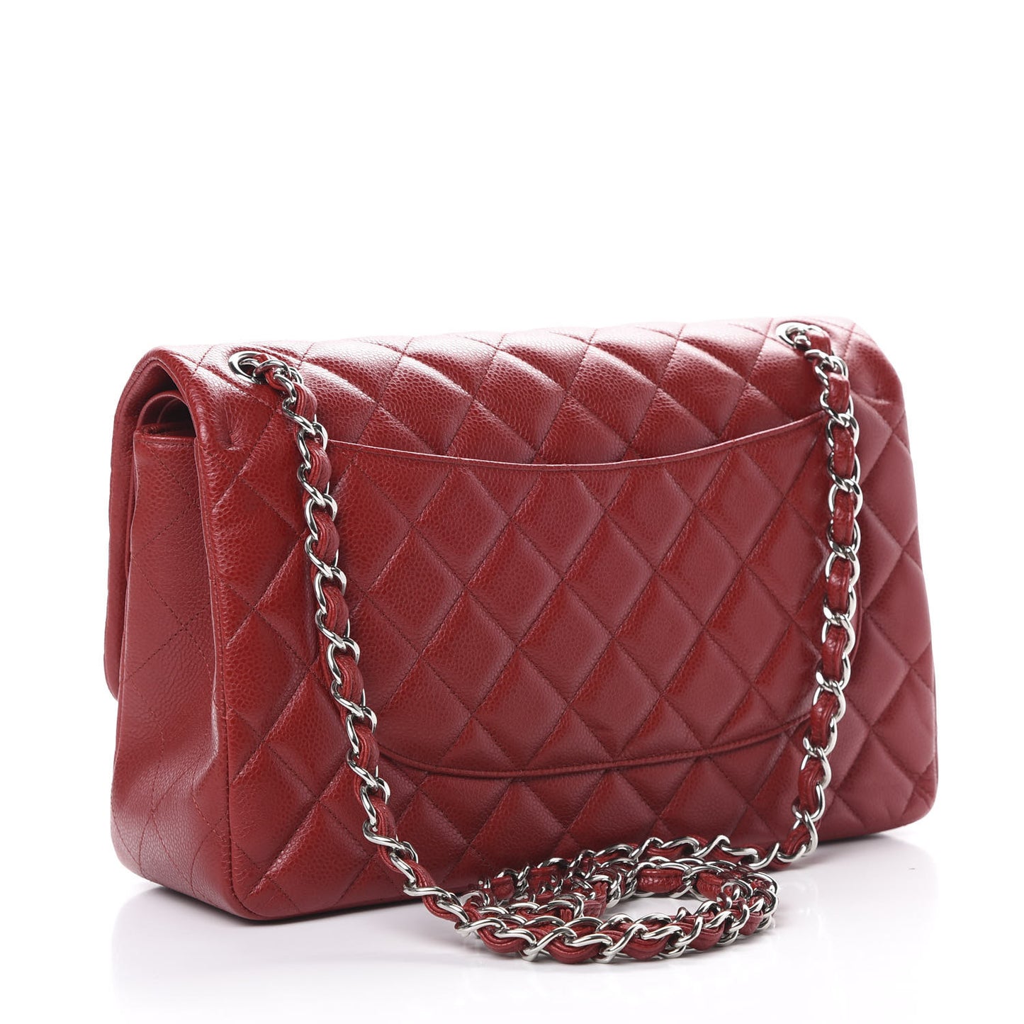Caviar Quilted Jumbo Double Flap Red