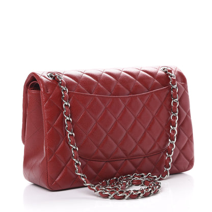 Chanel Caviar Quilted Jumbo Double Flap Red 2 of 13