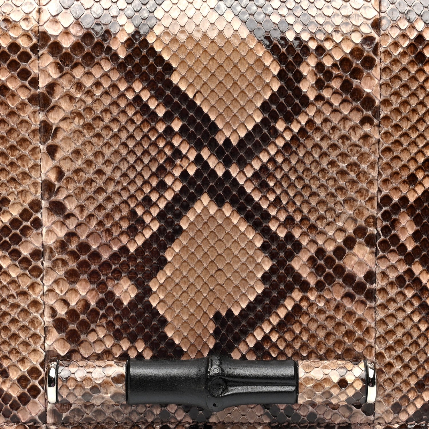 Gucci Calfskin Snakeskin Lady Bamboo Shoulder Bag 7 of 9