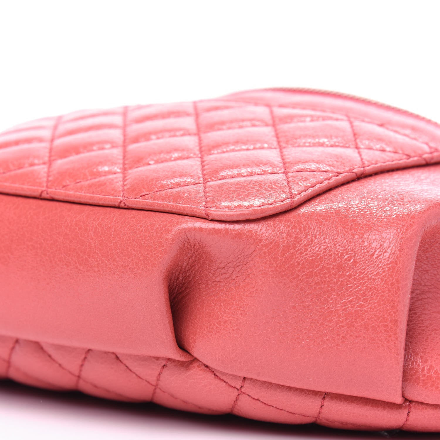 Chanel Crumpled Glazed Lambskin Quilted Waist Bag Fanny Pack Pink 8 of 12