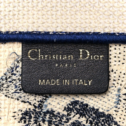Christian Dior Canvas Embroidered Large Palm Tree Toile De Jouy Book Tote Blue 6 of 10