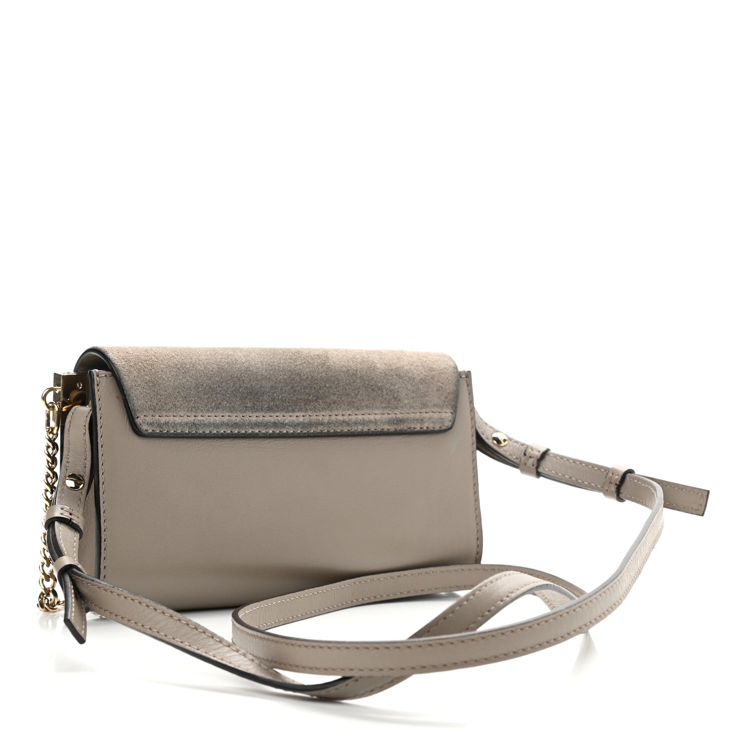 Chloe Suede Calfskin Mini Faye Shoulder Bag Motty Grey 2 of 11